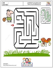 okul öncesi labirent bulmacai çalışma sayfaları